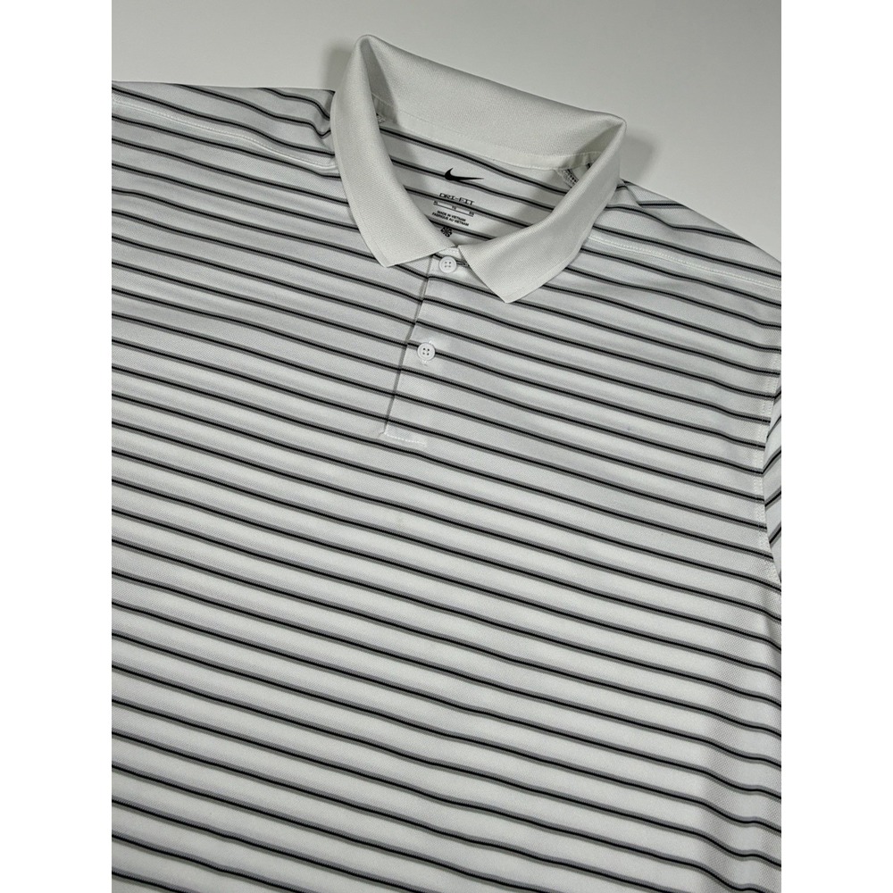 Nike Dri-Fit Victory Stripe Polo Shirt White Stripe Men's Size XL DH0835-100